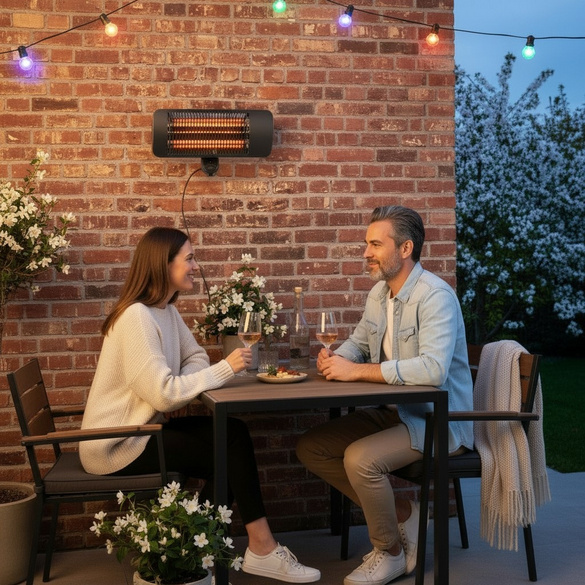 Chauffage de terrasse avec 3 niveaux de chauffage pour l'extérieur
