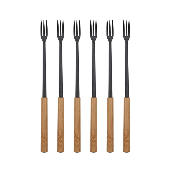 Fourchettes à fondue au fromage "Wood" pack de 6 NOUVEL