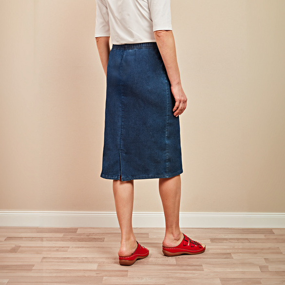 Jupe en jean stone washed, bleu jean
