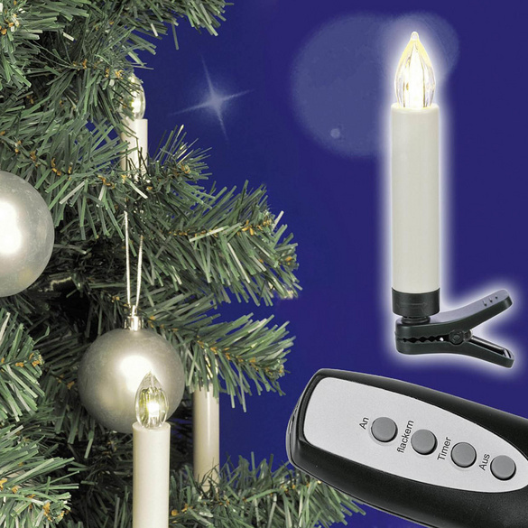 Bougies d'arbre à LED, set de 20, sans fil HI