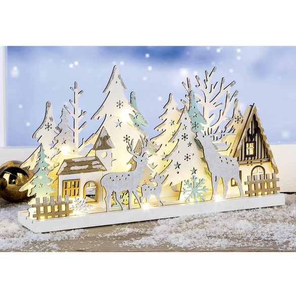 Silhouette en bois avec 10 LED HI