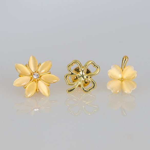 Fermoirs pour bijoux « Fleurs » – lot de 3