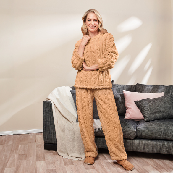 Ensemble en peluche, caramel