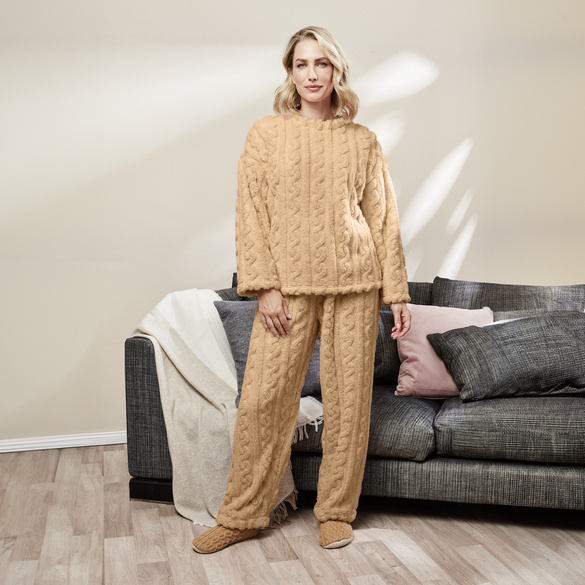 Ensemble en peluche, caramel