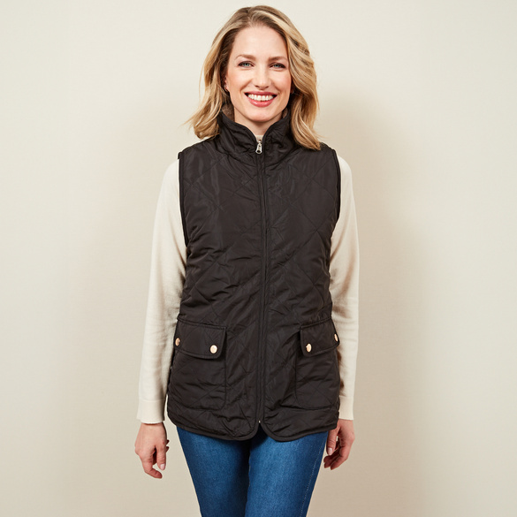 Gilet sans manches réversible "Emilia", noir