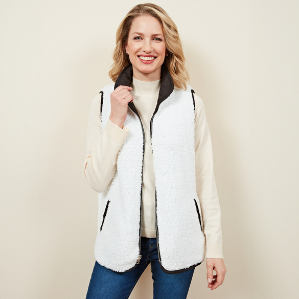 Gilet sans manches réversible "Emilia", noir