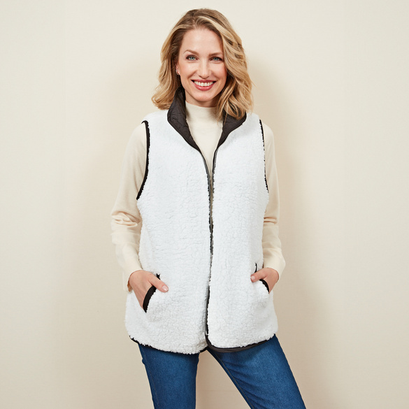 Gilet sans manches réversible "Emilia", noir