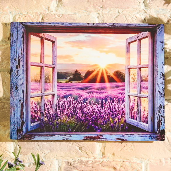 Tableau mural en métal "Champ de lavande"