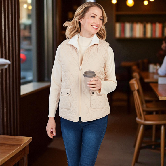 Gilet sans manches réversible "Emilia", beige