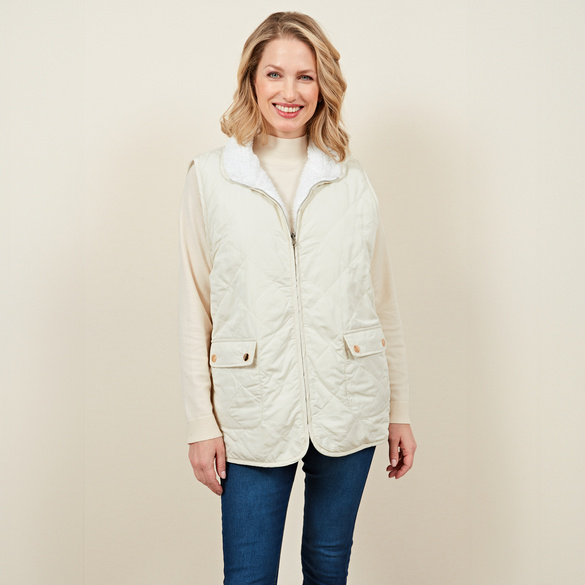 Gilet sans manches réversible "Emilia", beige