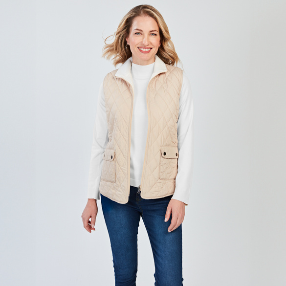 Gilet sans manches réversible "Emilia", beige