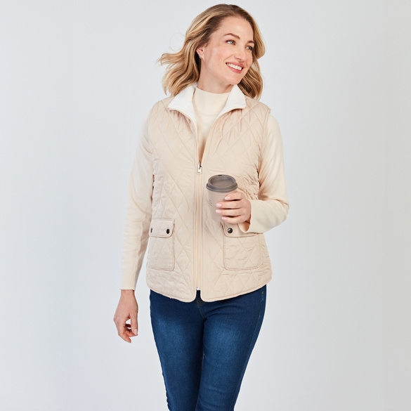 Gilet sans manches réversible "Emilia", beige