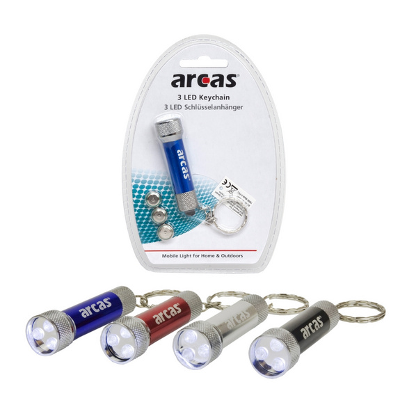 Lot de 4 lampes de poche porte-clés à LED