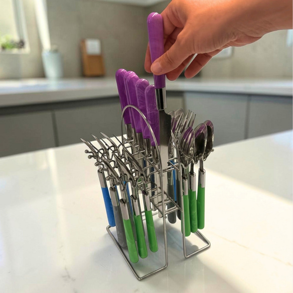 Set de couverts avec support 24 pcs.