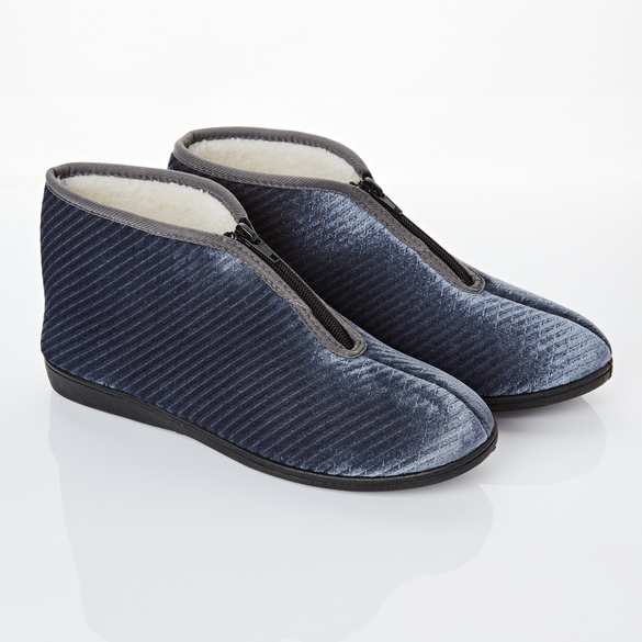 Chaussons bottillons zippés, bleu