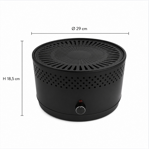 Barbecue au charbon de bois avec ventilateur