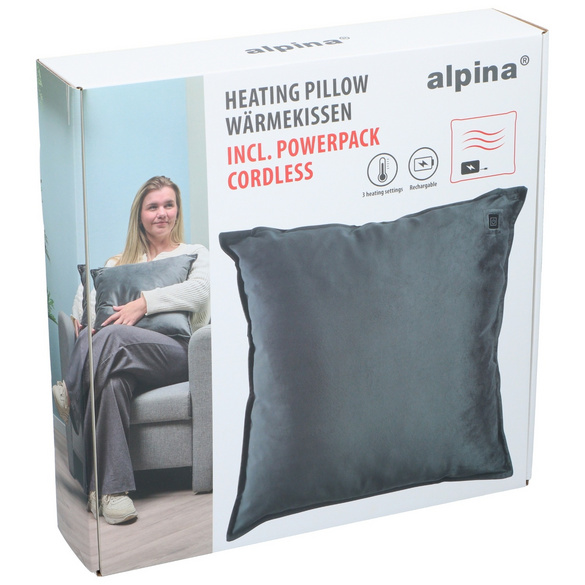 Coussin chauffant sans fil avec pack d'accumulateurs alpina
