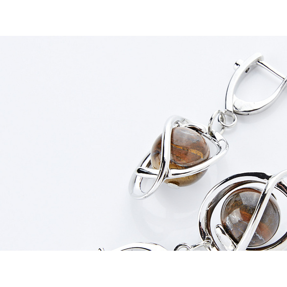 Boucles d'oreilles "Oeil de tigre"