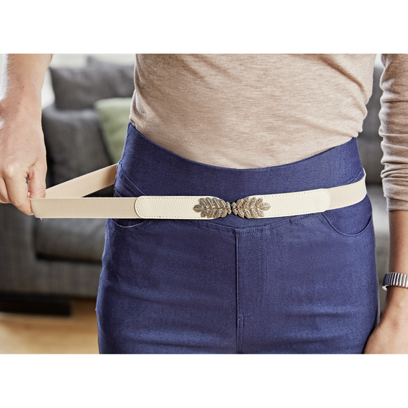 Ceinture stretch - Lot de 2 - bleu marine + taupe