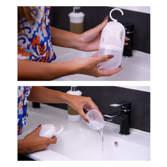 Déshumidificateur d'air à suspendre avec sachets de recharge Genius Ideas®.