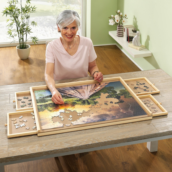 Table de puzzle avec 4 tiroirs pour 1000 pièces