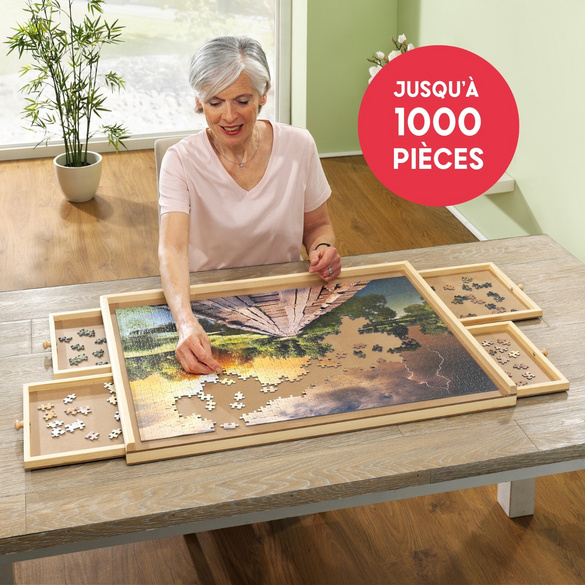 Table de puzzle avec 4 tiroirs pour 1000 pièces