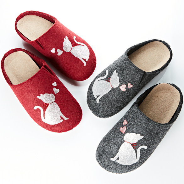 Pantoufles "Chat", noir