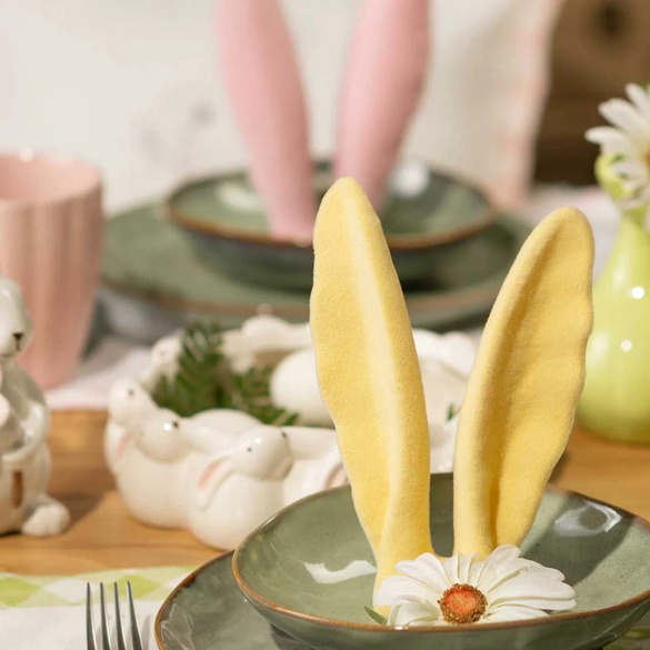 Coupe décorative Lapin en porcelaine blanche