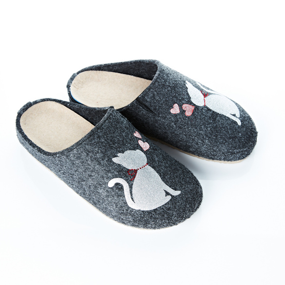 Pantoufles "Chat", noir