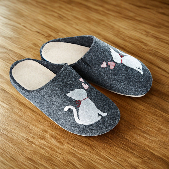 Pantoufles "Chat", noir