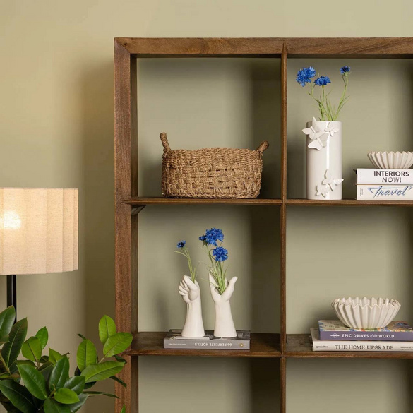 Vase avec décor 3D papillon en céramique blanche