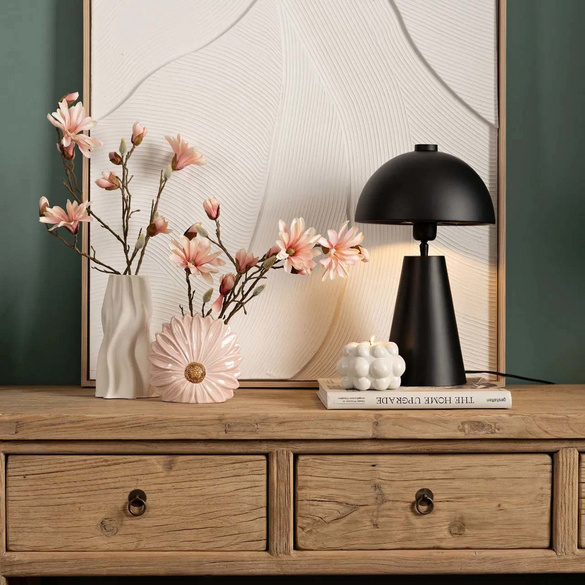 Vase en forme de fleur en céramique rose/rose