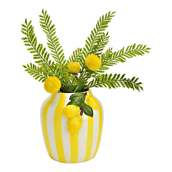 Vase citron en céramique jaune
