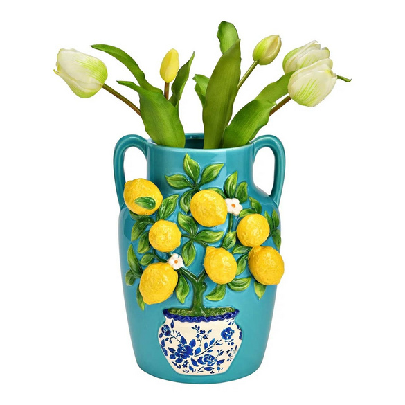 Vase avec citrons 3D en céramique
