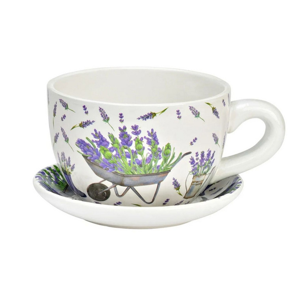 Pot de fleurs Tasse à plantes "Lavande" en céramique moyenne