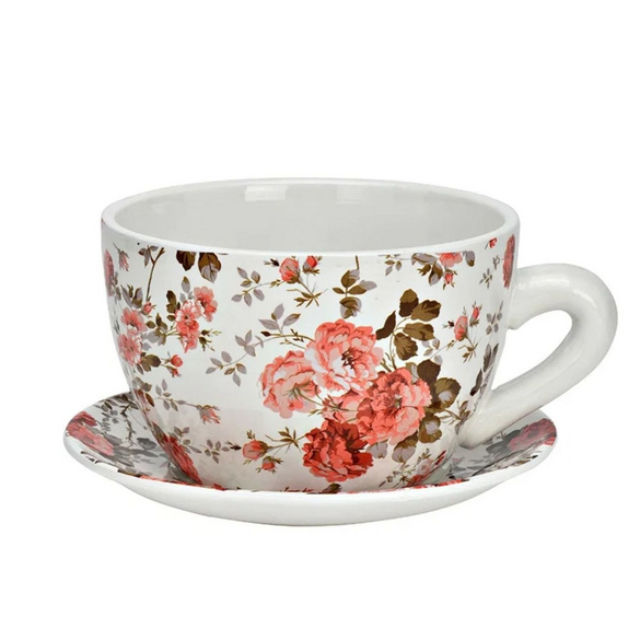 Pot de fleurs Tasse à plantes "fleurs" en céramique petite
