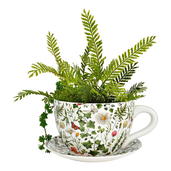 Pot de fleurs Tasse à plantes "Plantes" en céramique grand modèle