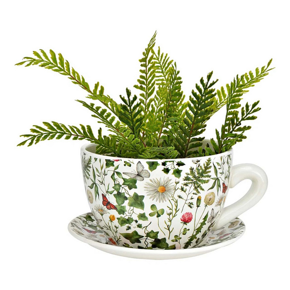 Pot de fleurs Tasse à plantes "Plantes" en céramique moyenne