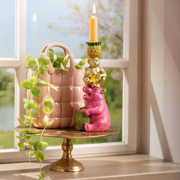 Vase "Sac à main" en céramique jaune