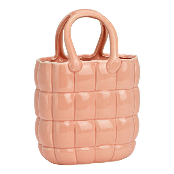 Vase "Sac à main" en céramique jaune