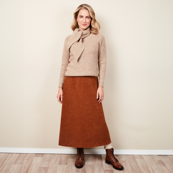 Pull en maille avec lavallière, beige