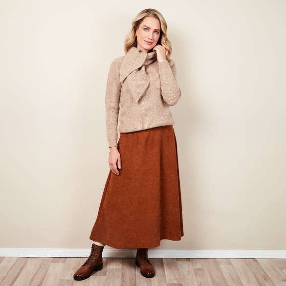 Pull en maille avec lavallière, beige