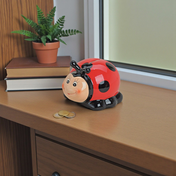 Tirelire "Coccinelle" en céramique