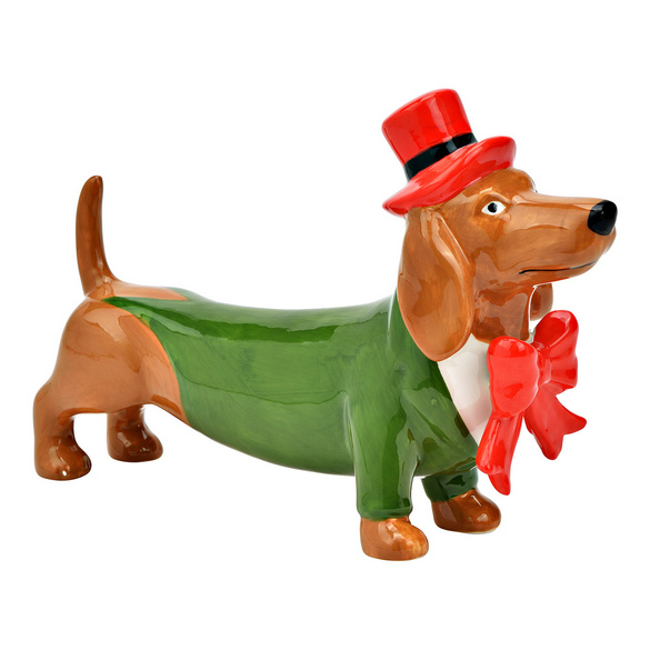 Figurine "Chien Teckel" en céramique