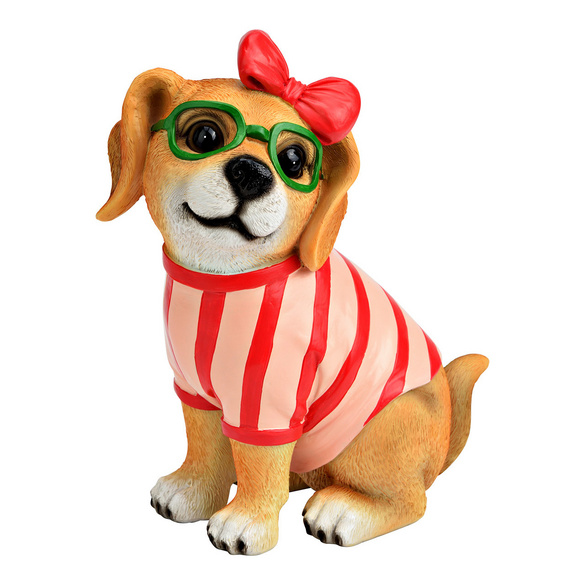 Figurine décorative "Chien avec ruban"
