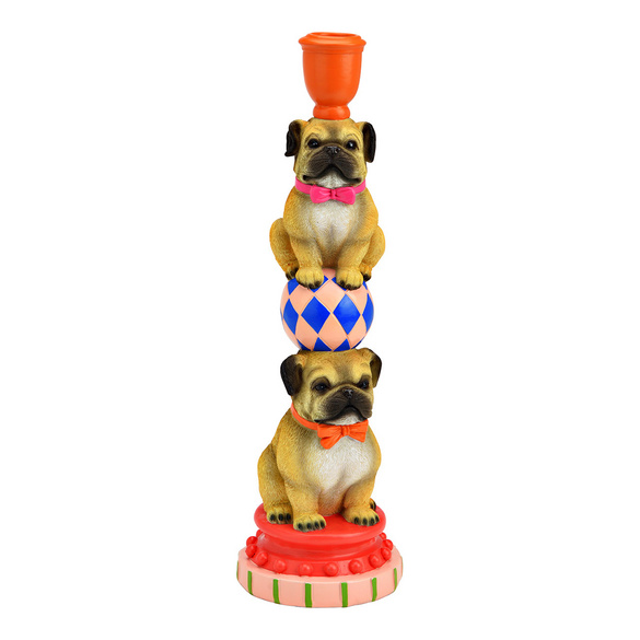 Bougeoir pyramide de chien multicolore