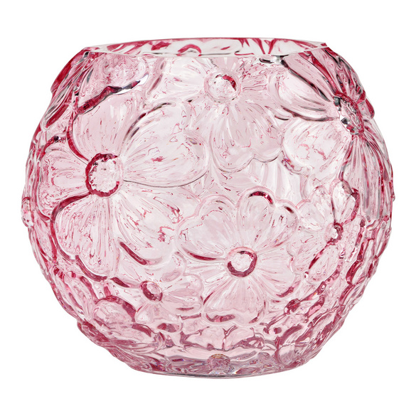 Vase à décor floral rose hauteur 16 cm