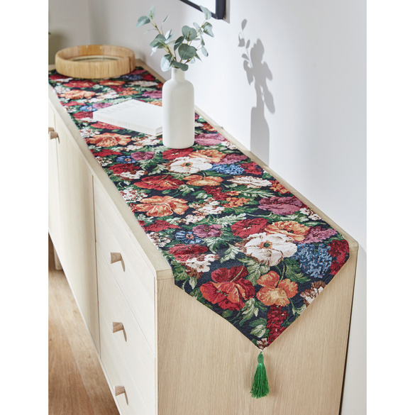 Chemin de table "Fleurs d'automne", 33x180 cm