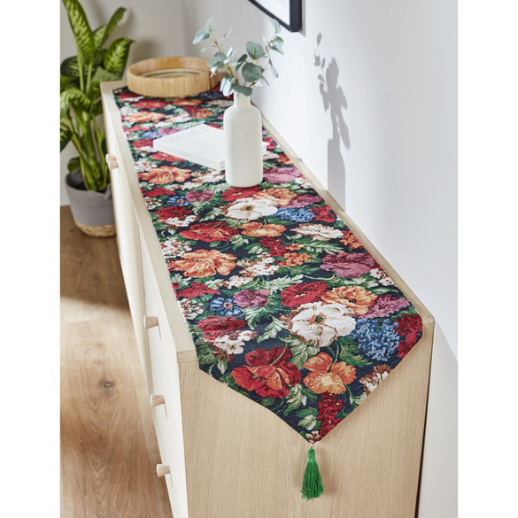 Chemin de table "Fleurs d'automne", 33x180 cm