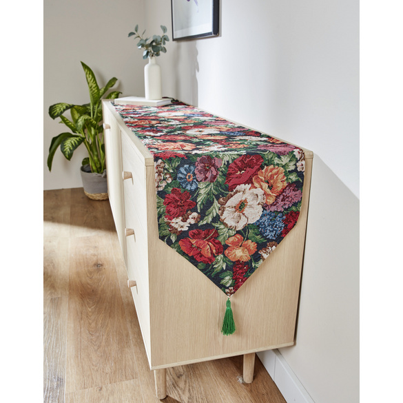 Chemin de table "Fleurs d'automne", 33x180 cm